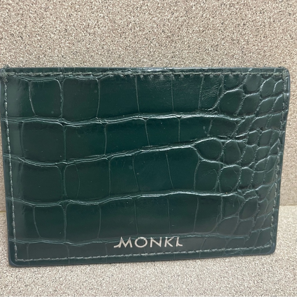 Monkl Green Faux Leather Wallet Credit Card Holder Women’s Slim